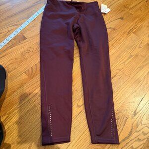 OLD NAVY BURGUNDY RED HIGH RISE BUILT IN WARM LEGGINGS HIGH RISE NEW LARGE